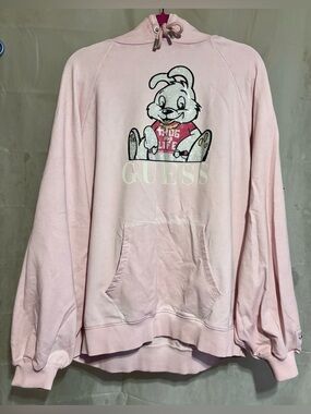 Guess-Hoodie-Bunny-Thug For Life-Pink-One Size